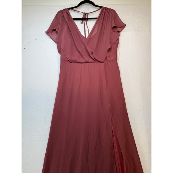 Birdy Grey Violet Chiffon Dress Rosewood  XL Wedding Bridesmaid  New! - Picture 3 of 7